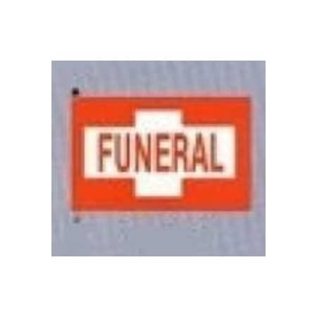 Procession Flag Banner - Orange With White Funeral (Dozen)